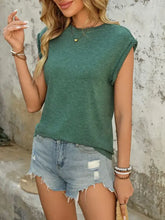 Green Rolled Sleeve Basic T Shirt for Women Woman T Shirts
