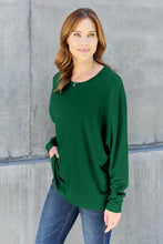 Green Round Neck Long Sleeve Shirt for Women