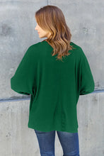 Green Round Neck Long Sleeve Shirt for Women