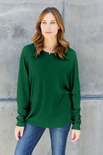 Green Round Neck Long Sleeve Shirt for Women Woman T Shirts