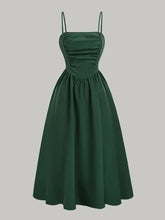 Green Spaghetti Strap Evening Dress in Polyester Evening Dresses