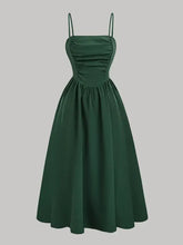 Green Spaghetti Strap Evening Dress in Polyester Evening Dresses