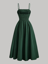 Green Spaghetti Strap Evening Dress in Polyester
