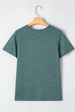 Green V-Neck Crisscross Short Sleeve Top for Women