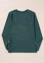 Green V-Neck Long-Sleeved Shirt for Women