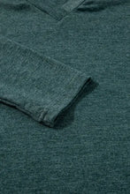 Green V-Neck Long-Sleeved Shirt for Women Woman T Shirts