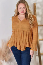 Hailey & Co Full Size V-Neck Flounce Sleeve Blouse Woman Blouses