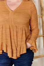 Hailey & Co Full Size V-Neck Flounce Sleeve Blouse Woman Blouses