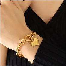 Half Chunky Chain Titanium Steel Bracelet Gold One Size Necklaces