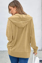 Half Snap Long Sleeve Dropped Shoulder Hoodie Woman Sweatshirts