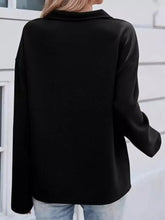 Black half zip dropped shoulder sweatshirt with soft flowing fabric and relaxed fit machine wash safe