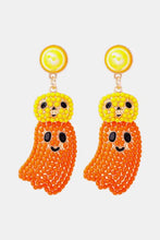Halloween ghost shape dangle earrings with rhinestone pumpkins and ghosts