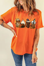 Halloween Orange Graphic T Shirt for Women with Round Neck and Short Sleeves Woman T Shirts