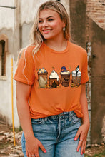 Halloween Orange Graphic T Shirt for Women with Round Neck and Short Sleeves Woman T Shirts