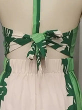 Halter Neck Leaf Print Maxi Dress Woman Maxi Dress