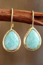 Handmade 14k gold-plated natural stone teardrop earrings