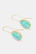 Handmade 14k gold-plated amazonite natural stone teardrop earrings