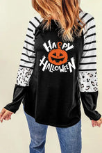 Happy Halloween Graphic Long Sleeve Black Raglan Shirt