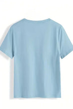 Light blue short-sleeved Happy St Patricks Day round neck T-shirt