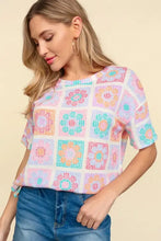 Haptics flower print round neck short sleeve T-shirt