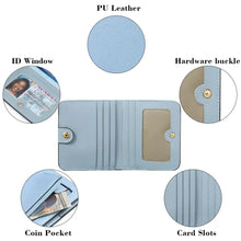 Light blue PU leather Hardware Buckle Card Case with gold-tone buckle
