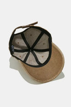 Heart cotton baseball cap in brown with adjustable leather strap