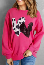 Heart Patch Long Sleeve Sweatshirt Woman Sweatshirts