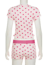 Heart Print Top and Shorts Loungewear Set Woman Loungewear Sets