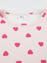 Heart Print Top and Shorts Loungewear Set Woman Loungewear Sets