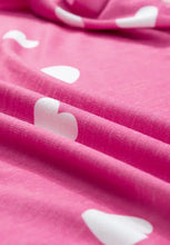 Heart Round Neck Long Sleeve Top and Elastic Waist Shorts Set Woman Loungewear Sets