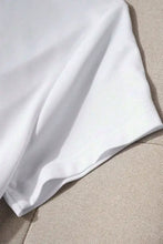 Heart round neck short sleeve t-shirt in basic style, plain white cotton