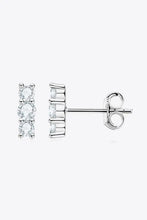 Heartbeat Rhythm 925 Sterling Silver Moissanite Stud Earrings Silver One Size Earrings