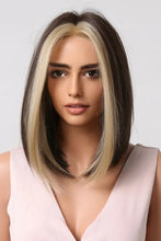 Heat Safe Dark Brown Bob Wig with Blonde Face Framing Highlights