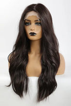 Heat Safe Long Wavy Dark Brown Lace Front Wig