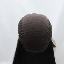 Heat safe synthetic long wavy copper red wig with brown textured rain hat