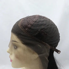 Heat safe synthetic long wavy dark brown wig with black lace cap