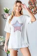 Heimish white short-sleeved t-shirt with star patch design