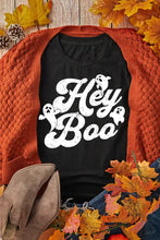 Hey Boo Black Halloween T-Shirt with Orange Cardigan and Jeans