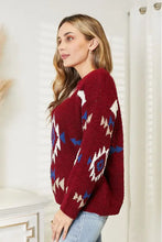 HEYSON Full Size Aztec Soft Fuzzy Sweater Sweater Pullovers