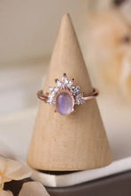 High Quality Natural Moonstone 18K Rose Gold-Plated 925 Sterling Silver Ring Rose Gold Rings
