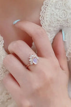 High Quality Natural Moonstone 18K Rose Gold-Plated 925 Sterling Silver Ring Rings
