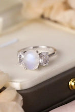 High Quality Natural Moonstone 925 Sterling Silver Three Stone Ring Rings