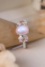 High Quality Natural Moonstone 925 Sterling Silver Three Stone Ring Silver Rings