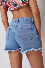High Rise Crossover Waist Denim Shorts Denim Shorts