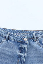 High Rise Crossover Waist Denim Shorts Denim Shorts