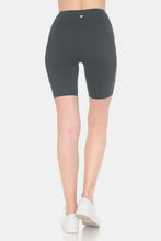 Black high-waisted biker shorts with elastic waistband from Leggings Depot