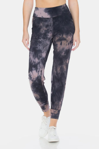 High Waist Cropped Tie Dye Leggings for Women MULTI