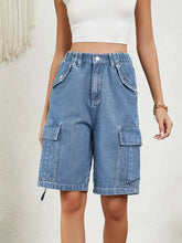 High Waist Denim Shorts with Pockets Denim Shorts