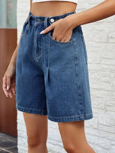 High Waist Denim Shorts with Pockets Denim Shorts