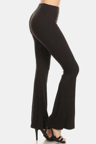High Waist Flare Leggings for Women Black Flared Pants Black